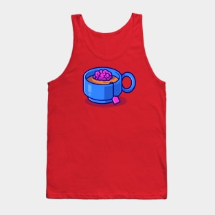 Brain Tea In Cup Cartoon Tank Top